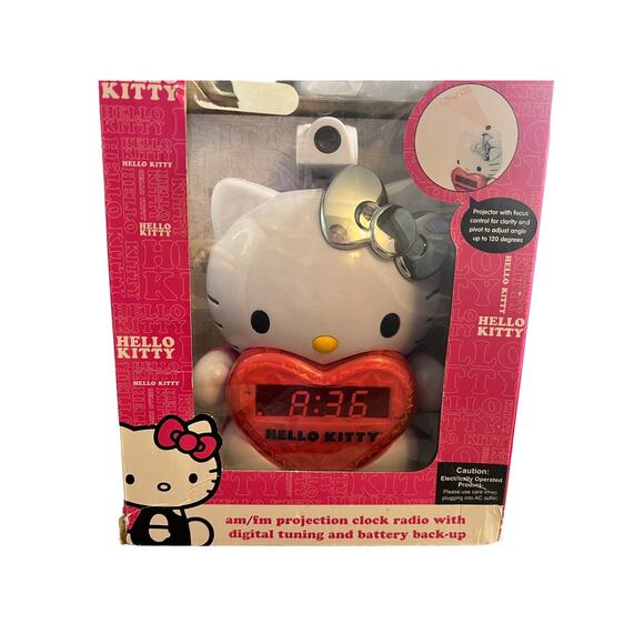 Rare Sanrio Hello Kitty Alarm Projector AM/FM Clock Radio New Unopened Box - Picture 5 of 7
